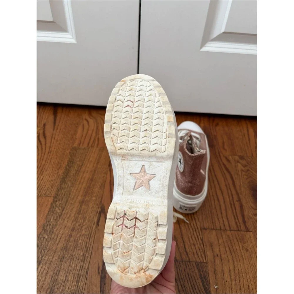Converse Pink Glitter Platform High-Top Sneakers Girl's Size 3.5